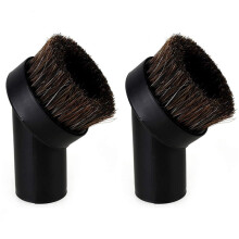 2st 32mm Ronde Stofborstel, Zwart Paardenhaar 25mm Stofzuigeropzetstuk Vervangen