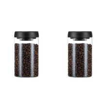2X Vakuumversiegelter Krug für Kaffeebohnen, Glas, Luftdichter Kanister, Lebensmittel, Getreide, Süßigkeiten, Frischhaltedose, 1200 Ml