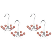 Hoodie Hangers 4-Pack with 6 Balls, 360Swivel Purse Hanger, Scarf Hanger, Closet Hooks, Handbag Organizer, Bra Hanger