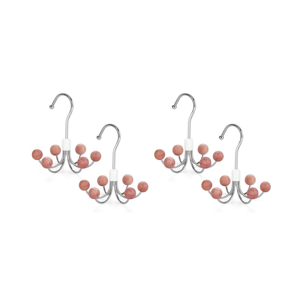 Semoic Hoodie Hangers 4-Pack With 6 Balls, 360Swivel Purse Hanger, Scarf Hanger, Closet Hooks, Handbag Organizer, Bra Hanger