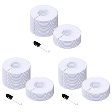 90-Pack Vita Runda Klädesplagg Storlek Garderobsstativ Avdelare Hängare med 3 Markör (Yttre 3,5 Tum, Inre 1,38 Tum i Diameter)
