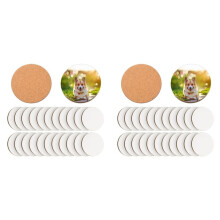 48 Pcs Sublimation Coasters 4 X 4 Inch Hardboard Coaster Cork and Blank Coasters Sublimation Car Coasters