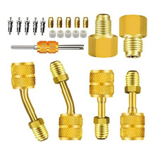 R410A Adapter for Split System Air Conditioner HVAC 5/16Inch Female To 1/4Inch Male Flare,Valve Core Remover