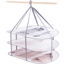 3X 3-Tier Sweater Drying Rack Hanging Clothes Hanging Dryer Laundry Mesh Drying Rack, Foldable Clothing Dryer Racks