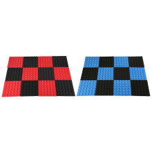 24 Pcs Foam Tiles Soundproofing Foam Panels Studio Sound Padding 2 X 10 X 10 Inch, 12 Pcs Black-Red & 12 Pcs Black-