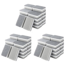 Spugne Scrub Heavy Duty,Spugna Lavastoviglie Bifacciale per Cucina,Spugna Scrub Pulizia Profonda Multiuso,Grigio 60 Pz