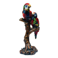 Statue de Perroquet en RéSine de Style EuropéEn pour Ornement de Table, Accessoires Cadeaux, DéCoration de Paysage pour la Maison, le Bureau, B