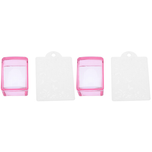 2St Manicure Tool Nail Stamper Kit Rood Met Duurzaam Silicone 1