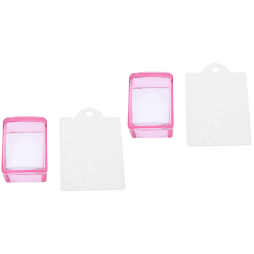 2St Manicure Tool Nail Stamper Kit Rood Met Duurzaam Silicone 2