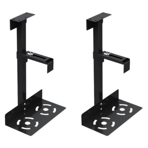 2X Universal PC Case Holder Adjustable Host Box Stand Versatile Under Desk or Wall Side Mount, Cpu Stand Lift Black