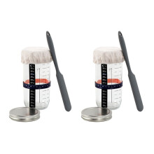 2X Glass Airtight Jar Sourdough Maker Natural Fermentation Jar with Lid and Scale Dough Fermentation Kit