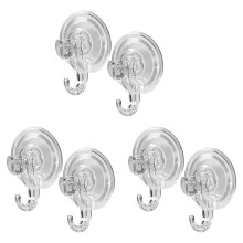6X Large Transparent Reusable Heavy Duty Vacuum Suction Cup Hook
