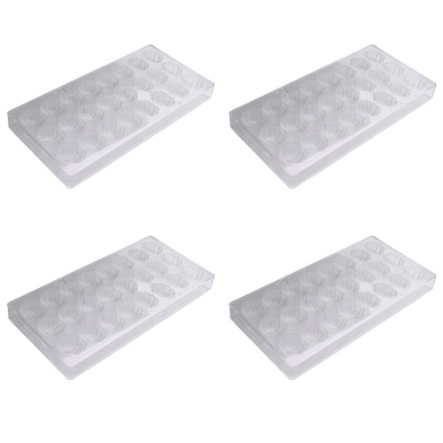 4X Shell Shape Hard Chocolate Mold 3D Sea Shell Polycarbonate Clear Ice Jelly Candy Mould