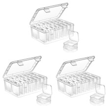 42X Small Storage Box with Lid Small Plastic Clear Box Plastic Storage Container Box Empty Organiser