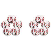 12-Inch Blossom Japanese/Chinese Paper Lanterns (Set of 10, Red Sakura)