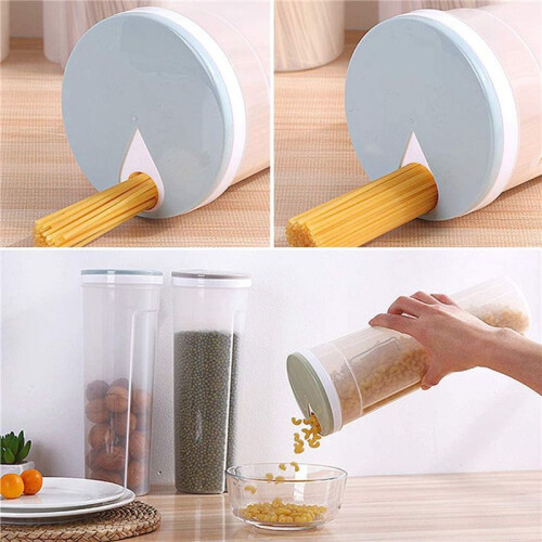 6 Pcs 2L Tall Clear Spaghetti Pasta Storage Container with Adjustable Lid,Multi-Purpose Plastic Kitchen Food Storage Jar
