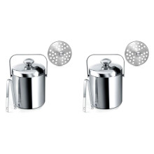 2X Ishink med Lock, DubbelväGgig Ishink med Lock, Rostfritt StåL, 1,3 Liters Isolerad Ishink