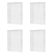 4set 180cmx180cm Plastic Peva Waterproof Shower Curtain Transparent White Clear Bathroom Curtain Bath Curtain with Hooks