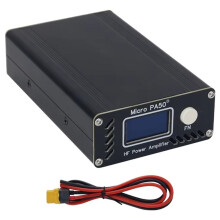Upgrade Micro-PA50-3 Third Generation Portable 50W 3.5MHz-30MHz RF Shortwave Power Amplifier LPF Filter OLED Display
