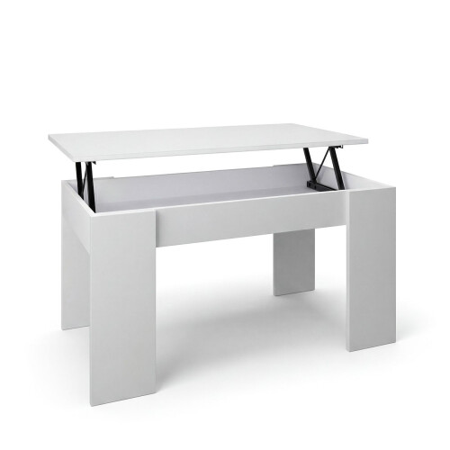 Mesa de centro elevable con almacenaje en blanco artik 90x43-53 cm Norak 1