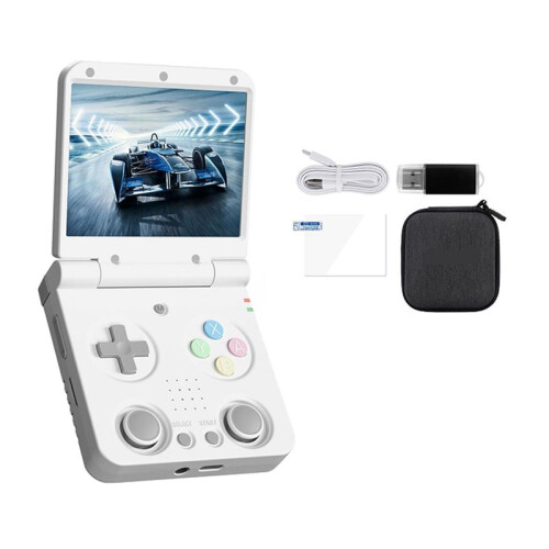 Flip V2 Retro Handheld Game Console 3.5Inch IPS Screen Open Source Handheld Game Console -Compatible Game Pad White 1