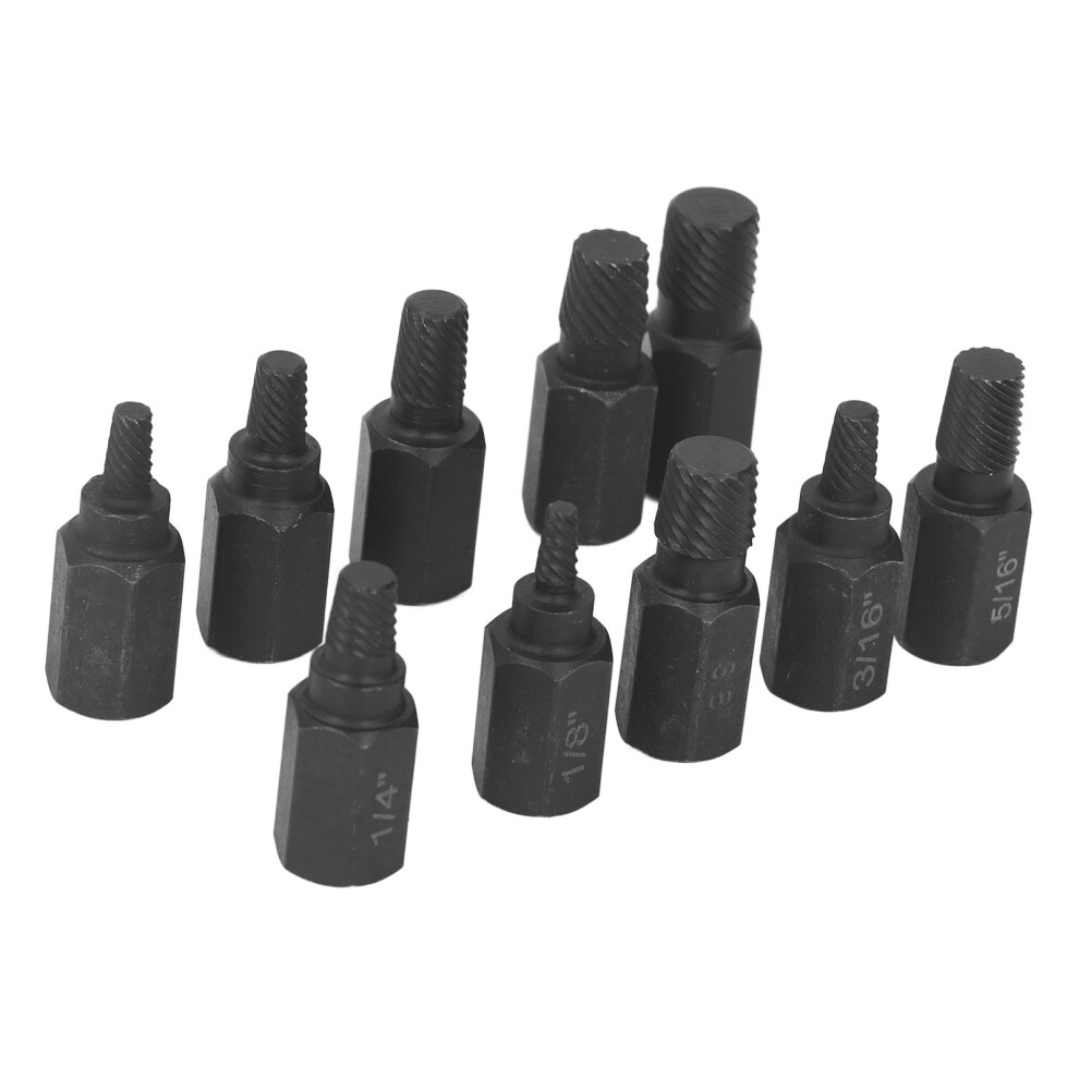 10Pcs Broken Screw Extractor Set, Chrome Vanadium Steel, Sizes 1/8Â3/8In 5051388750808