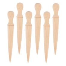 Garden Hole Puncher Wooden Handle Tool for Seed Planting and Bulb Hole Making 6Piece Set