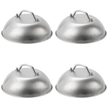 4X Heavy Duty 9in Wide Smashed Burger Melting Cheese Dome Cover Stainless Steel Basting Steaming Cover