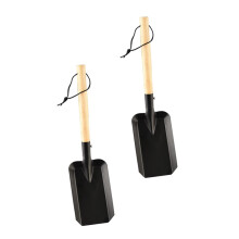 Garden Shovel and Hand Trowel Set Lightweight Wooden Handle Iron Blade for Planting and Weeding