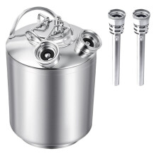 2.5 Gallon/10 L Stainless Steel Cleaning Keg with 2 D Spears,Kegerator Cleaning Kit,Beer Lines Cleaner