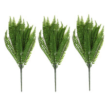 3X 7 Branches Green Artificial Plant Floral Persian Leaf Flower Office Home Garden