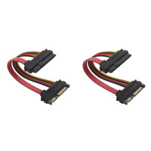 2X SAS to Cable SFF-8482 29Pin to 22Pin HDD Extension with 15Pin Power Port for Hard Disk Drive
