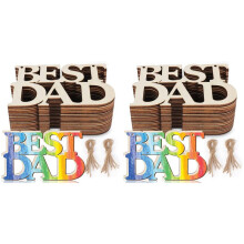 80Pcs Best DAD Unfinished Wood Crafts, Gift Tags with String for Father'S Day Gifts, Dad'S Birthday Party Decorations