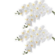 4Pcs 38Inch Artificial Real Contact Orchids Flowers 9Heads Latex Phalaenopsis Stems for DIY Wedding Centerpieces