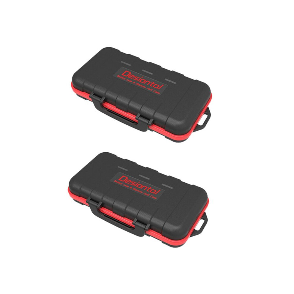 2X Desiontal Waterproof Card Holder Camera Battery Case /Xqd/Cf/Tf For En-El15 En-El 14A Lp-E6 / 4713301152014