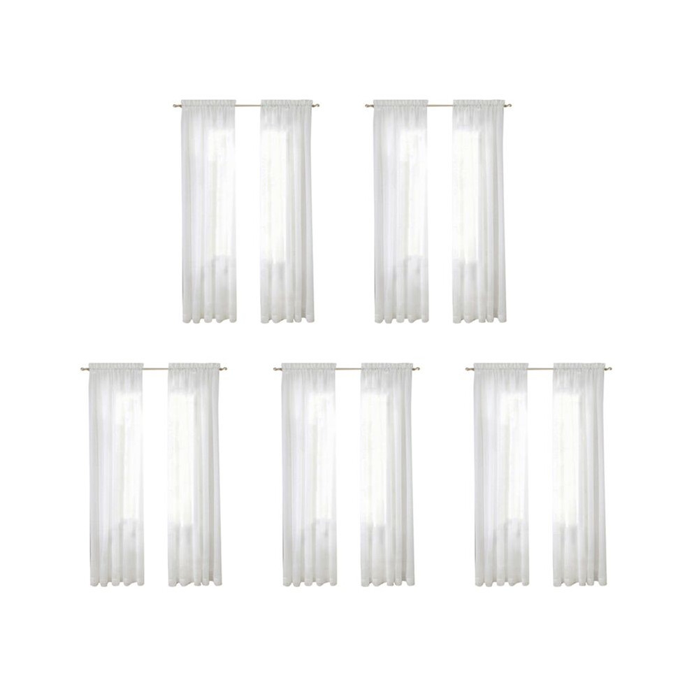 Window White Sheer Curtains 108 Inches Long 10 Panels Sheer White Curtains Clear Curtains Basic Rod Pocket Panel