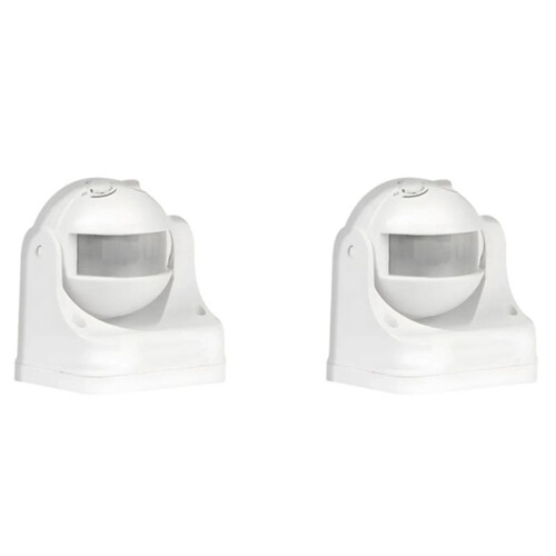 2X Infrared Motion Sensor , Wall-Mounted 1200W, for  to 12m, IP44 - for  Home Lighting Control