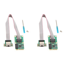 2X Scheda Ethernet  PCIe 2.5G Adattatore di Rete RJ45 Adattatore di Rete Gigabit Scheda Controller LAN  Pci-e 2500Mbps RJ45