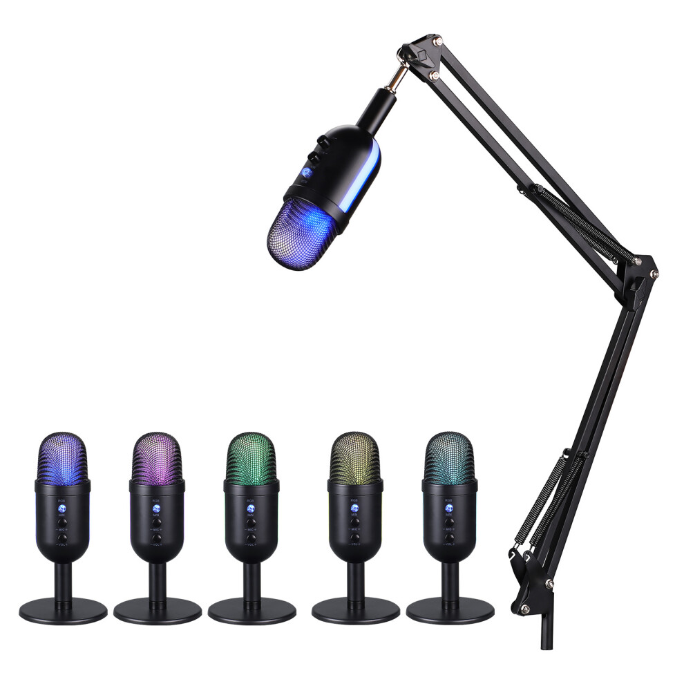 Usb Microphone With Rgb Noise Canceling, Reverb, Pc/Ps4 Compatible Light 9341388753043