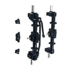 RC Car Axle Upgrade Kit for WPL C14 C24 C34 B14 B24, Durable Metal Front Rear Differential Assembly Black
