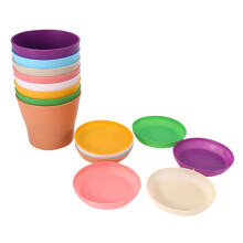 8 Stueck 4 Zoll kleine Blumentoepfe bunte Kunststoff Blumentoepfe Indoor Blumentoepfe fuer Buero Zuhause Schreibtisch mit