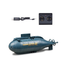 Mini RC Submarine 6CH Waterproof Electric Diving Remote Control Submarine Toy for Adults Pools Lakes Blue