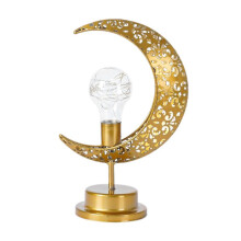 Iron Moon Round Muslim Style Modeling Lamp Decorative Bedroom Holiday Table Atmosphere Lamp B