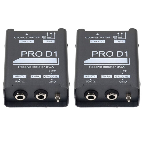 PRO D1 Izolator Pasywny BOX Izolator Audio Gitara Basowa DI Box Konwerter Impedancji DI BOX Mikser Szumów Prądu
