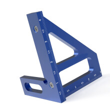 Multi Angle Aluminum Measuring Triangle Ruler 45 90 Blue 4.4x3.3x3.1 in