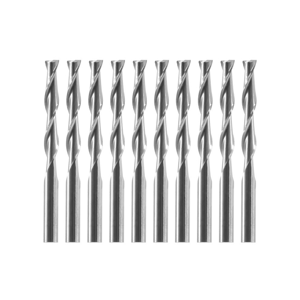 10X 1/8 Inch 3.175Mm Carbide Cnc Double Two Flute Spiral Bits End Mill Router 22Mm 4712521939573