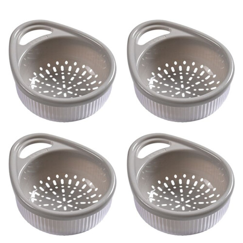 Hollow Drain Basket Kitchen Multifunctional Double-Layer Fruit and Vegetable Portable Basket Kitchen Storage A