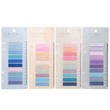 800 St Sticky Index Tabs, 4 Sheets Morandi Strip Index Tabs, Skrivbara Sida Sticky Notes med Linjal för Sidmarkering