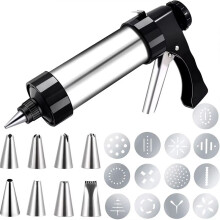 Pistola Decorativa per Biscotti In Acciaio Inossidabile Macchina per Pressatura Manuale di Biscotti Strumento per La Cottura DIY Accessori da Cucina