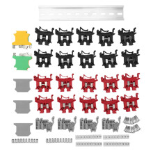 Terminal Do Kit de Blocos Terminais de Trilho DIN + Blocos de Aterramento + Trilho de AlumíNio + Suportes Finais + Tampas Finais + Kits de Jumpers